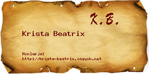 Krista Beatrix névjegykártya